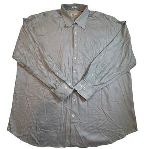Peter Millar Men's XXL Checkered‎ Dress Shirt Long Sleeve Button Up 100% Cotton